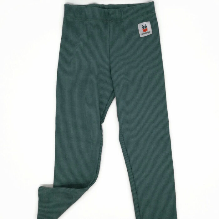 Waffel középvastag leggings-zöld