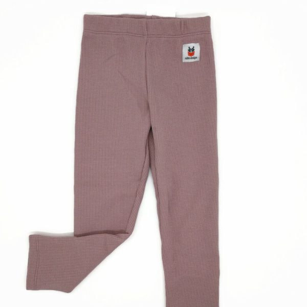 Waffel középvastag leggings-fáradt rózsaszín