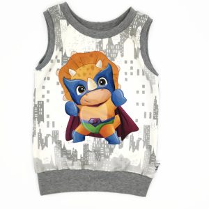 Pamut dinó szuperhősös mellény (orrszarvú)