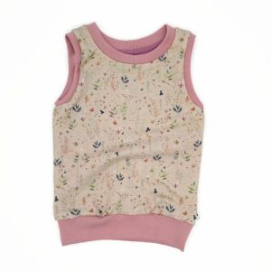 Pamut rózsaszín virágos mellény