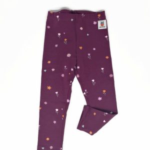 Vékony lila virágos leggings