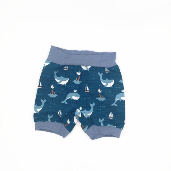 Vitorlás-bálnás jersey rövid nittagatyó