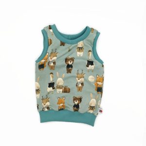 Pamut kék erdei állatok mellény
