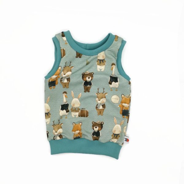 Pamut kék erdei állatok mellény