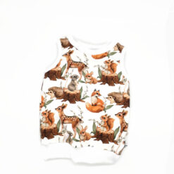 Pamut erdei állatok-fehér mellény